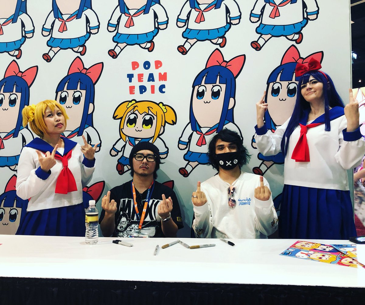 神城 維来 ロサンゼルス アニメエキスポにて須藤監督とサイン会をやらさせていただきました 応援しに来てくださった皆さん 本当にありがとうございました これからも頑張っていきますっ O X ポプテピピック Pptp