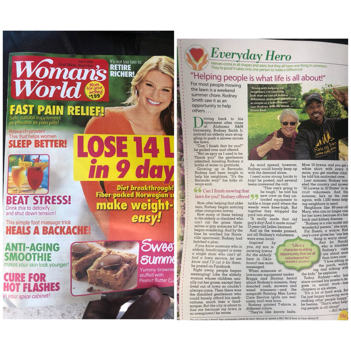 iamrodneysmith's tweet photo. If you get a chance check out the interview I did with Woman’s World Magazine https://t.co/wnFDJH9W6w