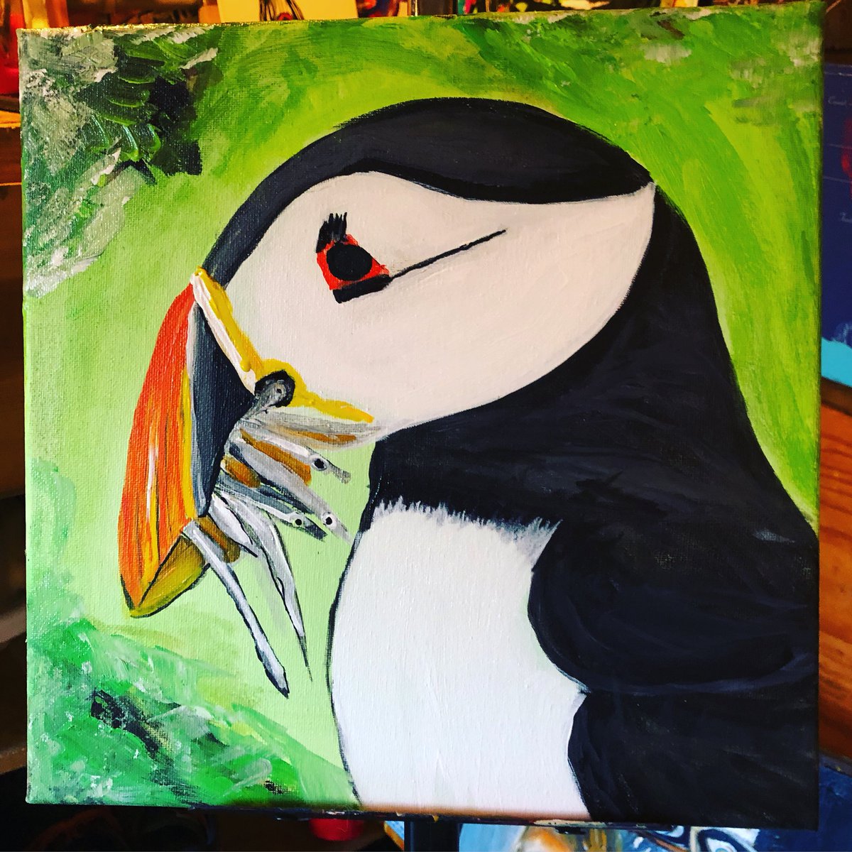 NashHeff's tweet photo. Puffin ❤️ - #modern #modernart #abstract #art #artpop #artlife #gallery #originalart #artlovers #artforsale #colors #artoftheday #instaart #lovepaint #painting #artobsession #creative #artcollector #artsanity #supportlivingartists #pop #popart #studio #mixedmedia https://t.co/RZmc7yo6ff