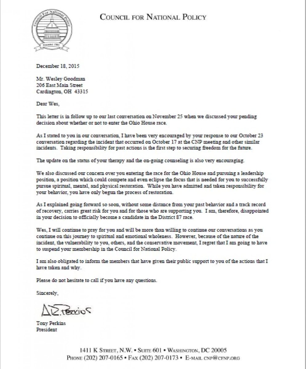 Just like with the young male athletes at OSU, there were powerful adults willing to cover for  @jim_Jordan's employeeTony Perkins has fought against the rights of LGBTQ Amerians for decades, but he was there to cover up the sex crimes of Wes Goodman