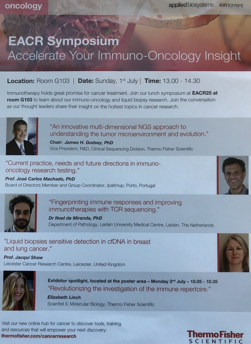 Thermo Fisher Scientific is proud to be leading the way by delivering state of the art I/O research tools and lectures at EACR25!!