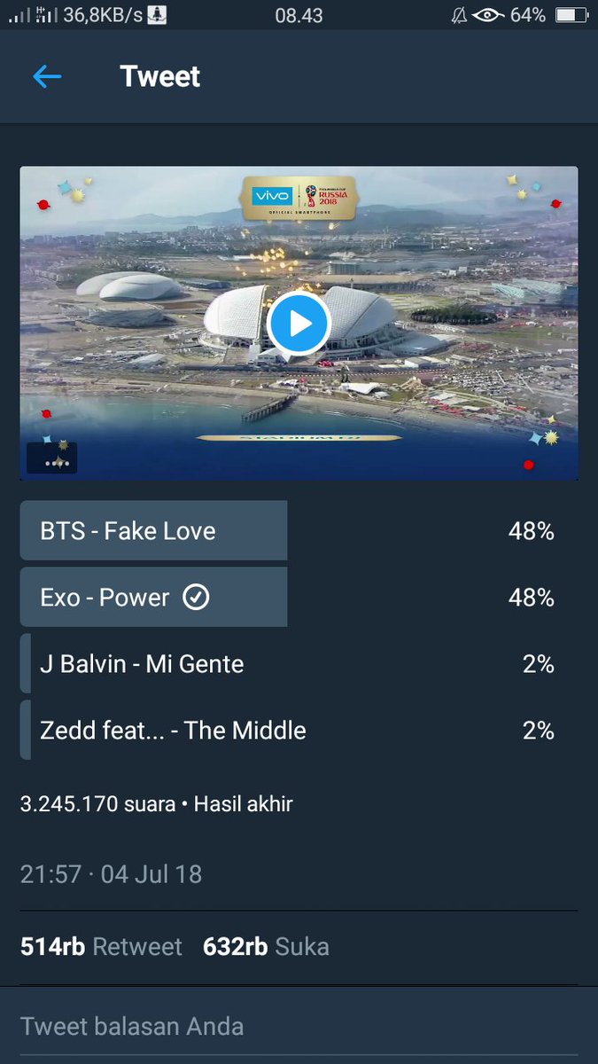 auliard2211's tweet photo. Alhamdulillah akhirnyaaa @weareoneEXO @B_hundred_Hyun @Annisamutiarar6 @SehunFangirls @dytanrlz @kimjunmyeonnews @EXOGlobal @FaktaEXO_ID 
#ThanksToALLFANDOM #ThankYouFromEXOL #ThanksToALLFANDOM #fifaxexopower #FIFAxEXOPower https://t.co/tfX1B1G45P