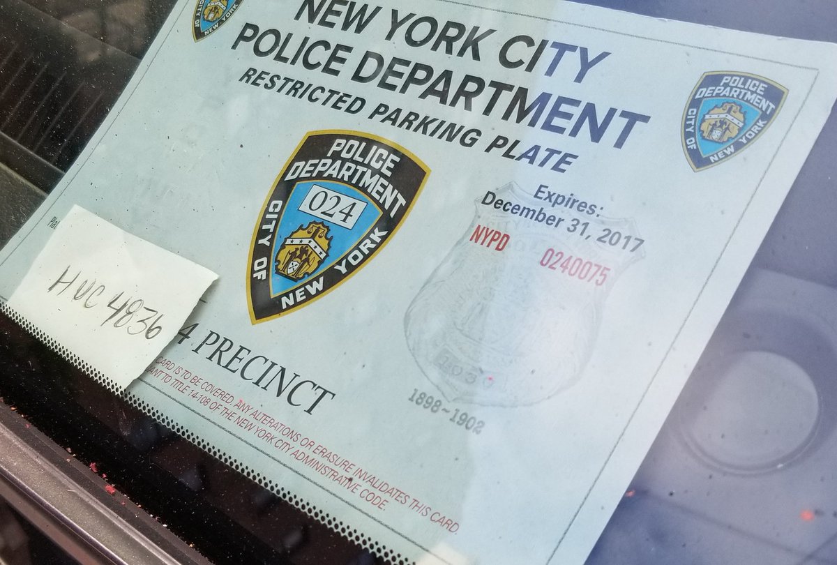 This  #placardperp is still getting to use a stolen  @NYPD24Pct that is expired & belonged to a different car, but  @BilldeBlasio says  @NYPDnews is "focused" on stopping  #placardcorruption.Hhmmm...