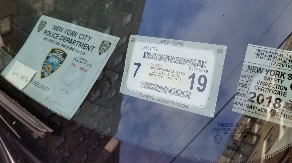 This  #placardperp is still getting to use a stolen  @NYPD24Pct that is expired & belonged to a different car, but  @BilldeBlasio says  @NYPDnews is "focused" on stopping  #placardcorruption.Hhmmm...