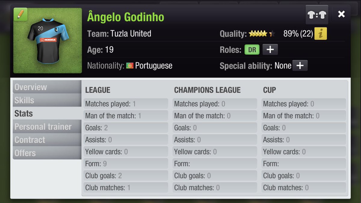 TuzlaU's tweet photo. In our first ever game we get a convincing 5-0 win against Cameroonian side Burly A.C. with a brace from our youngster right back Ângelo Godinho who deserved his MOTM Award. Well done lads. #TuzlanskiPrvi #TopEleven https://t.co/J0uoc1uWds
