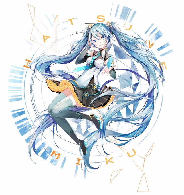 中国のスマホxiaomi 6X 初音ミク限定版のメインビジュアル描かせて頂きました。二枚目は設定でございます。よろしくお願いします!? 