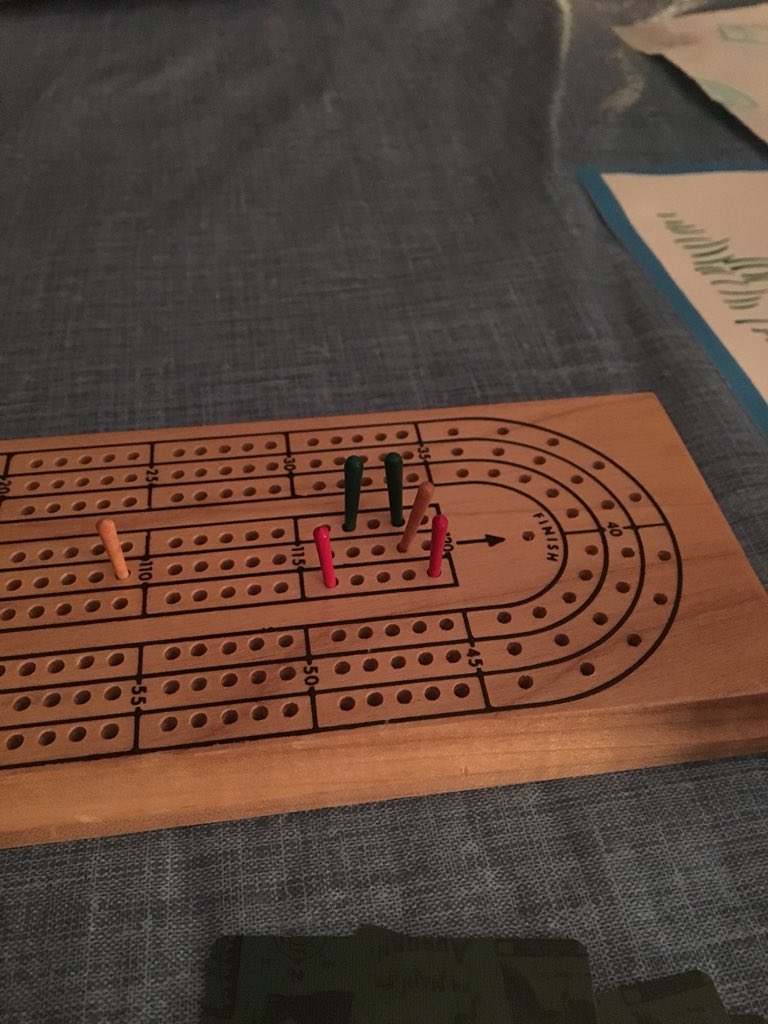 JoeMagCribbage's tweet image. It was a photo-finish for tonight’s game in Lake Park, MN. Surprise guest, SQ, keeps it interesting. Fans got their money’s worth this evening. Lifetime: M 5, J 7
