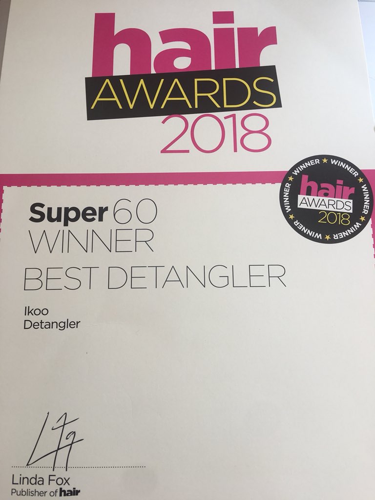 We are thrilled to win the hair awards 2018... named best detangler #ikoo #hairawards2018 <a href="/hairmagazine/">Hair Magazine</a>