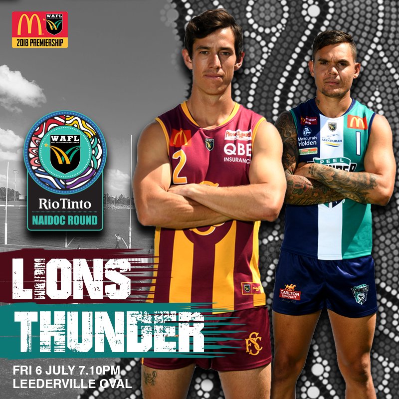 WAFLOfficial's tweet photo. Rio Tinto NAIDOC Round kicks off tonight at Leederville Oval where the Lions clash with the Thunder! π¦ vπ©What game are you heading to this weekend? #wearewafl #waflisback https://t.co/ULeX7aj43w
