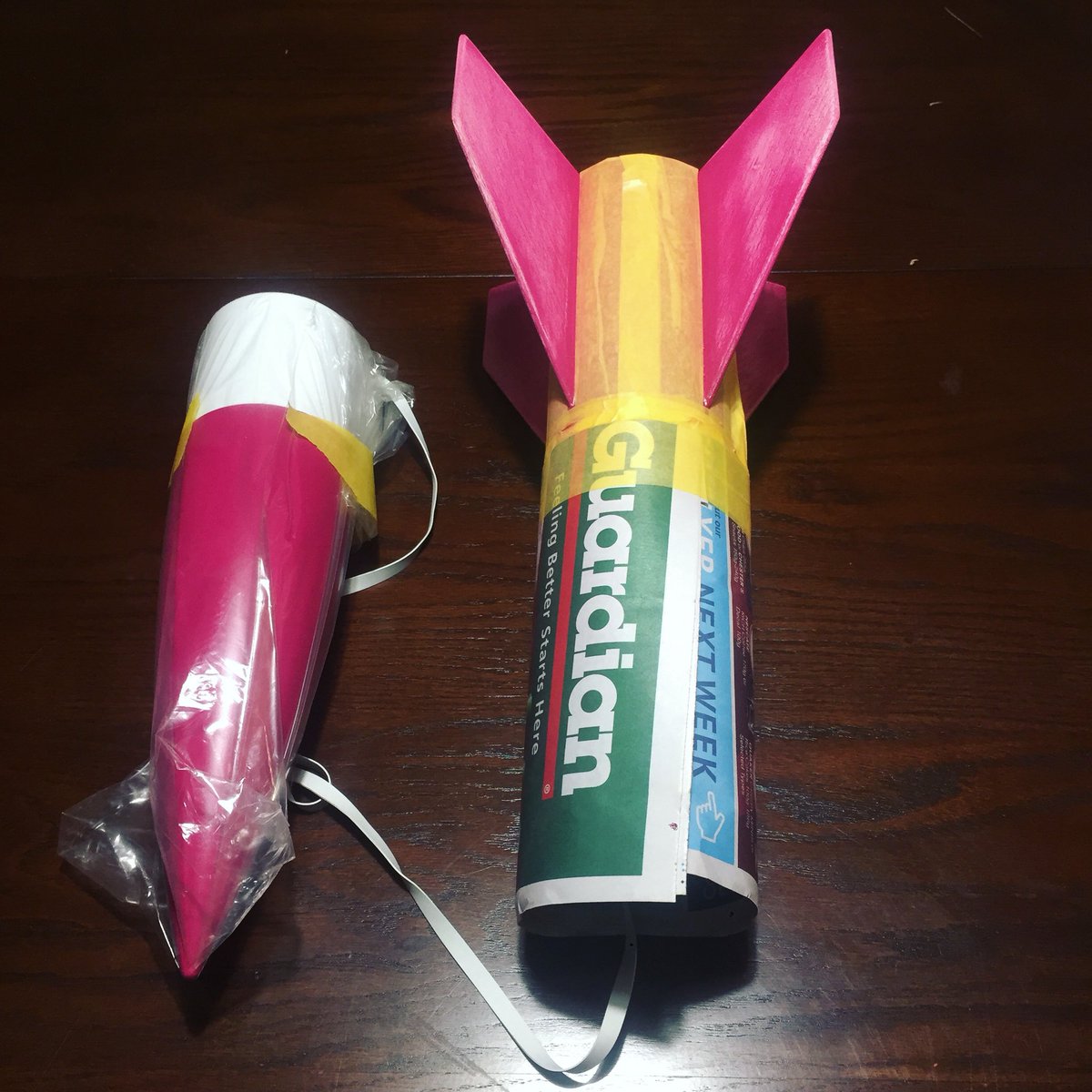 RaZor_Tech_'s tweet photo. Tonight, after work, Jenn and I added some glue in strategic, structural locations and prepped the rocket for paint. Tomorrow we will add the second colour to our 4 lightly sanded fins. #RaZorTechnology #Rockets #Teamwork https://t.co/dqIAJPq9WZ