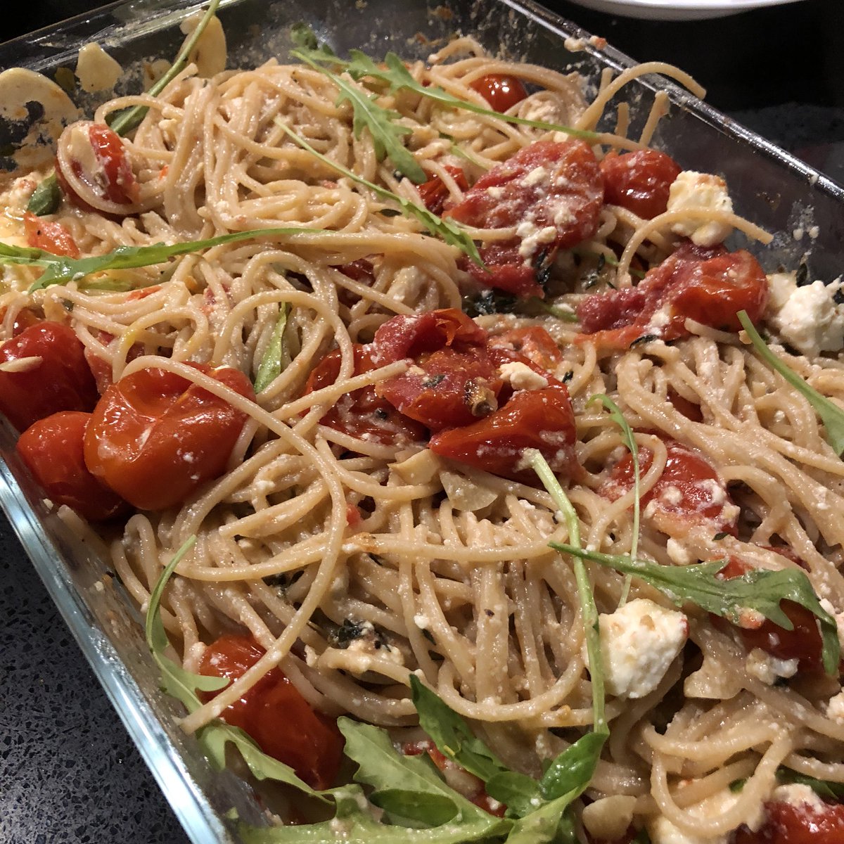 RaveenX's tweet photo. #throwbackmenu : Spelt spaghetti with tomatoes and baked ricotta. Bellissimo! #singamskitchen #superfood #vegetarian @jamieoliver https://t.co/DaHRYsQE1w