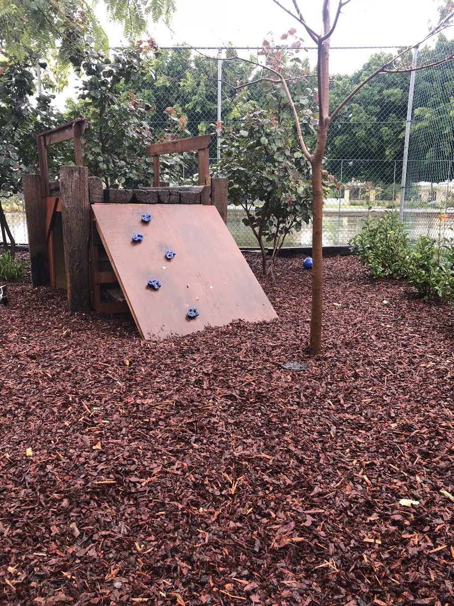 DaveMarshallHG's tweet photo. While the kids are away the ground men can play!! New soft fall and repairs for the Marian Campus these holidays. @NewmanCollegeWA #natureplay #playground #adventureplay #opportunities #surprise https://t.co/iBJAp9vSsE