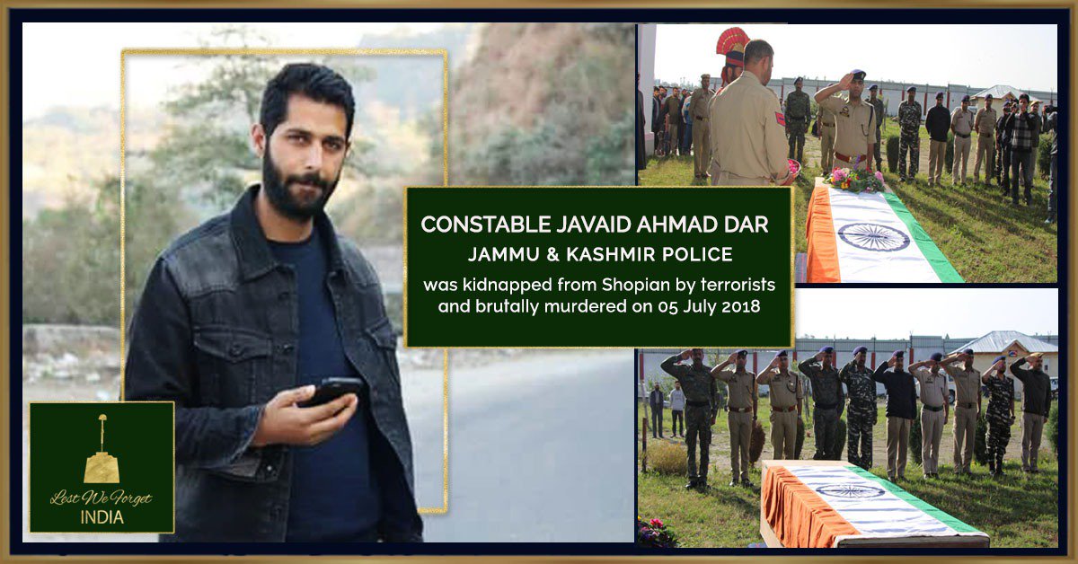 Guru_Burman's tweet photo. @YogeshS77483962 @MajorPoonia #Shopian #pulwama 
@UN 
@UNHumanRights 
#Operationallout2

👉Yesterday #Aurangzeb Today #JavidAhmedDar A patriot #Kashmiri killed by Radical Islamic terrorists 
          🙏🇮🇳🇮🇳Laid in rest🇮🇳🇮🇳🙏 https://t.co/yXeLPiCN1K