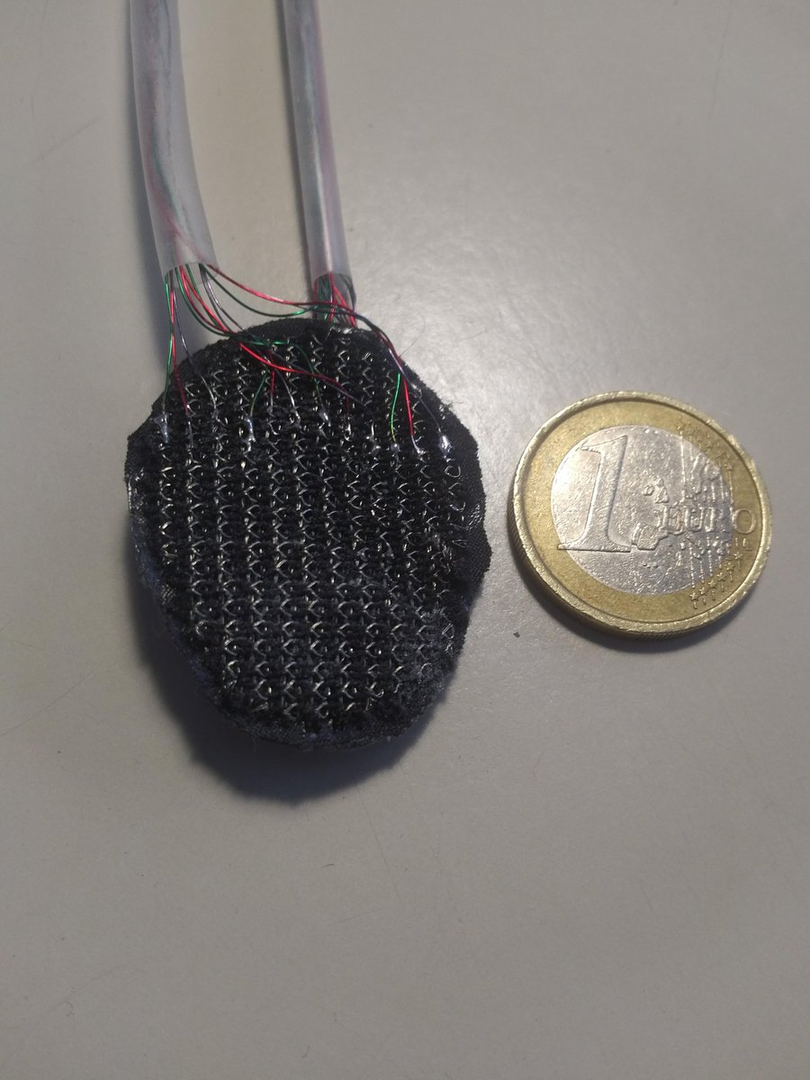 Custom matrix pressure sensor for medical simulator. 192 sensing points in 25 mm x 35 mm. 100% textile! #etextiles