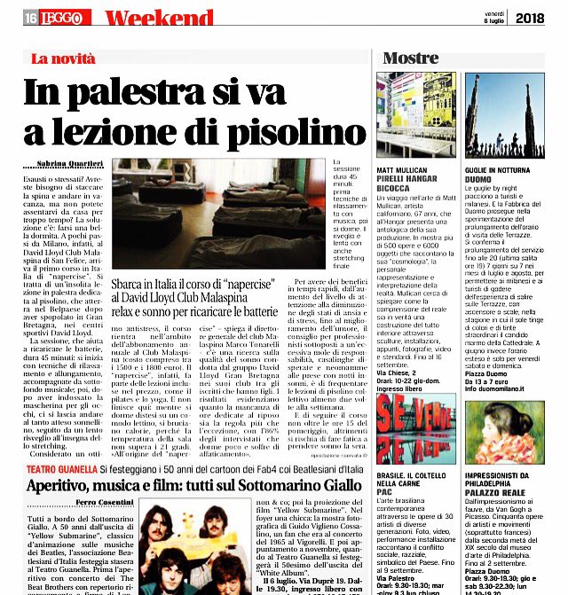 BibiSQuartieri's tweet photo. Siete esausti o stressati? Ora si può andare in palestra a fare una bella dormita: a Milano arriva infatti il ‘Napercise’, la lezione di pisolino per rigenerarsi mentre si bruciano le calorie. Ve lo racconto su #Leggo ...
#napercise #davidlloyd #palestra #fitness #milano https://t.co/KNMCyGqltX
