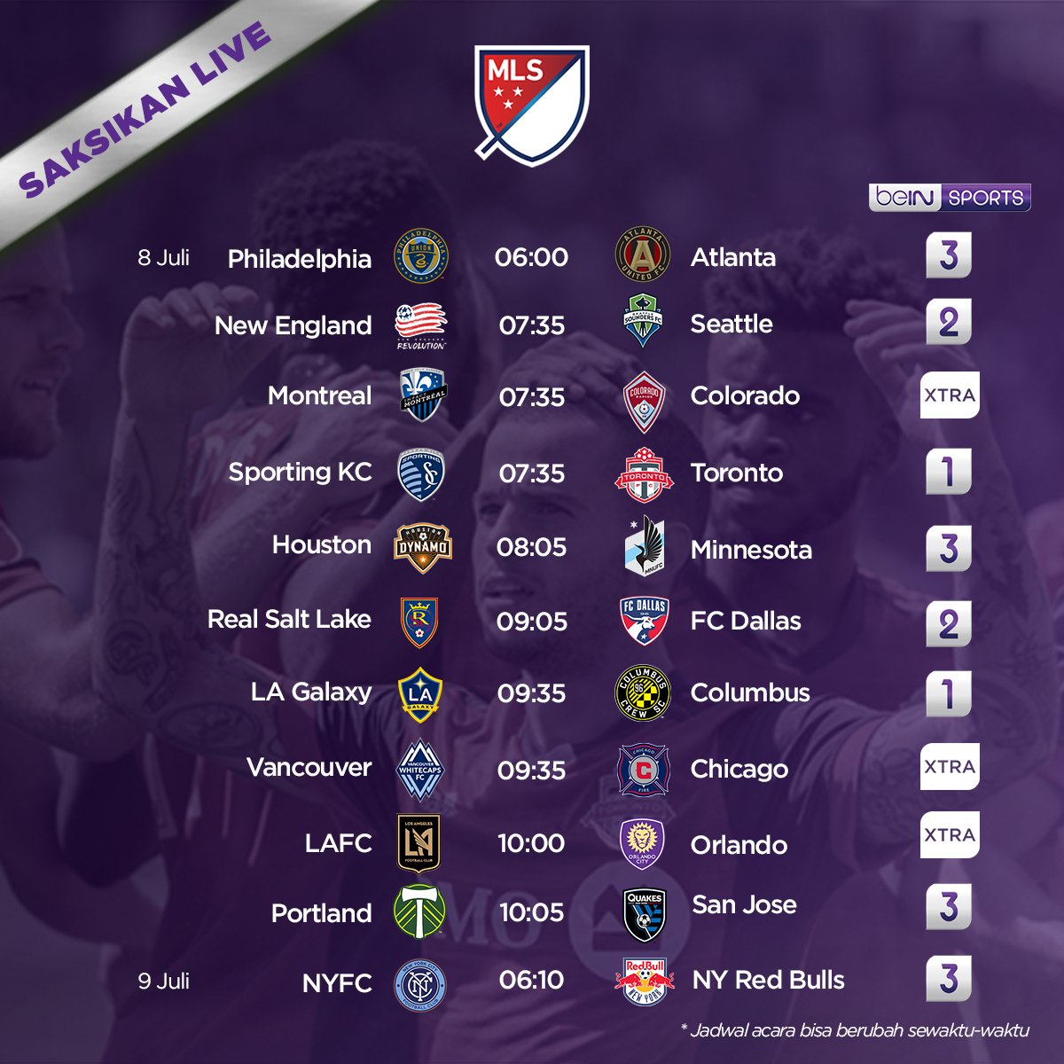 beINSPORTSid's tweet photo. Sebelas laga MLS akan kami sajikan untuk menemani akhir pekan anda. Jangan sampai kelewatan satu lagapun dengan berlangganan beIN SPORTS CONNECT. 

Segera berlangganan dengan mengunduh aplikasinya di Play Store atau kunjungi https://t.co/gJ34PsdqdQ! #beINConnectID https://t.co/GHH2AsAZqO