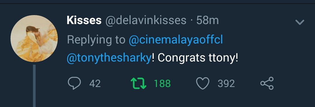 High key support by our sharkween <a href="/delavinkisses/">Not Kisses -follow her @kissesdelavin</a> for <a href="/tonythesharky/">Tony Labrusca</a> 's Cinemalaya Entry "ML"

Sobrang masaya ang pusong pana namin 💘 

Someday, the stars will align but for now I know you're proud of each others' achievements. Love you #KissTon babies!