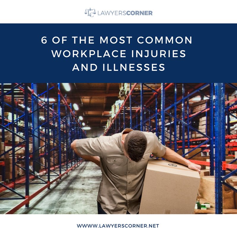 lawyercorner's tweet photo. 6 of the Most Common Workplace Injuries and Illnesses https://t.co/yRWg3PlEE2 #lawyerscorner #workerscompensation https://t.co/ahSYd4qKEN
