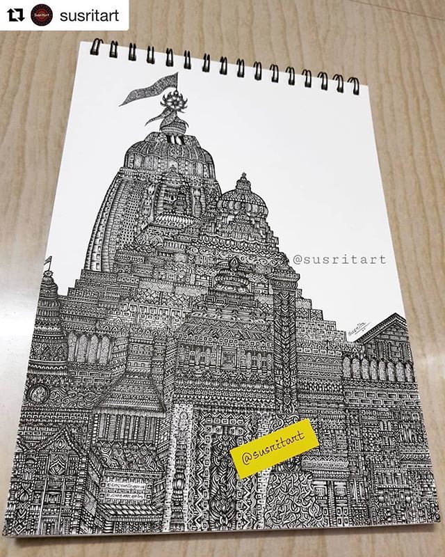 Shri Jagannath temple puri  Mandala art therapy Book art drawings  Realistic art