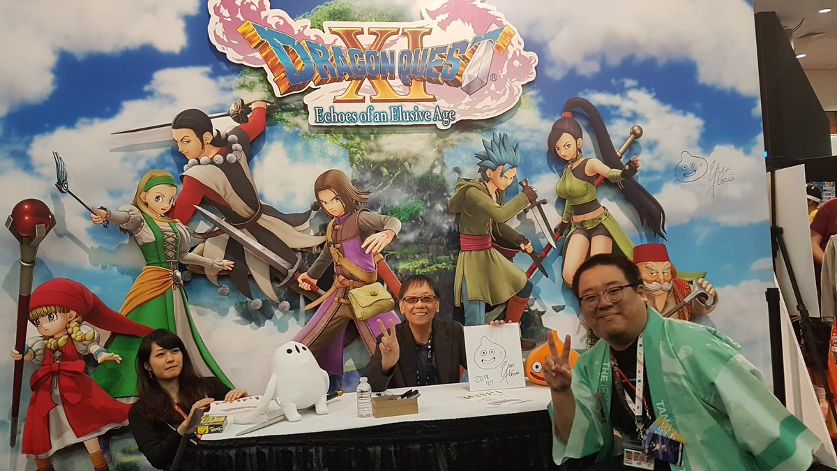 ReiwaMagiP's tweet photo. Should had posted this last week but myself with the creator of Dragon Quest himself Yuji Horii!! Continue developing great Dragon Quest games!! #ドラクエ #AX18 https://t.co/x2r5bp56VC