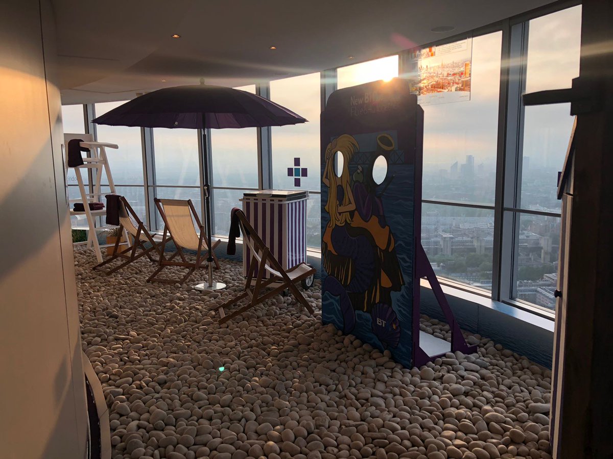 Our beach at the BT Tower is 34 storeys above London! 

Seeing some great pics from my team at an event to celebrate the launch of BT Plus this weekend 👍

We're bringing together fibre and 4G for our best connection in and out the home – with #btgreatindoors