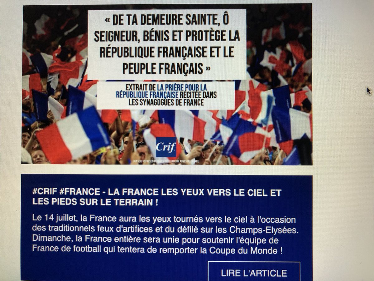 gwice0808's tweet photo. Voilà les juifs de France dans la concorde avec leur pays et fiers d’être français 
#allezlesbleus 
#goodshabes https://t.co/488KGsOH4V