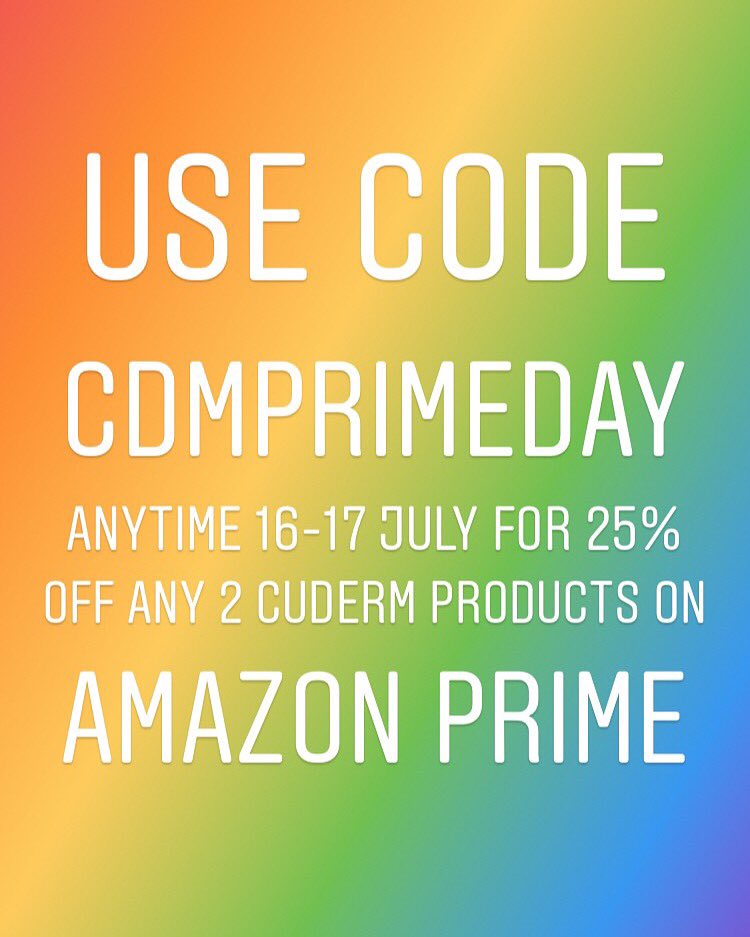 CudermUK's tweet photo. Fantastic discount on Cuderm products during Amazon’s Prime Day 2018. #skincaretips #discount #cuderm #crueltyfreebeauty #AmazonPrimeDay https://t.co/BurWpzu9nO