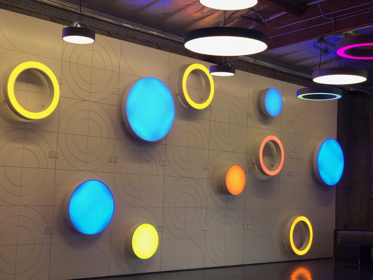 KetivTech's tweet photo. We loved visiting @pruLtg for our Executive Forum: Voices in Manufacturing. This was just one of the many beautiful lighting fixtures they have at their facility in Los Angeles. #LEDLeaders https://t.co/3vtVblgTCl
