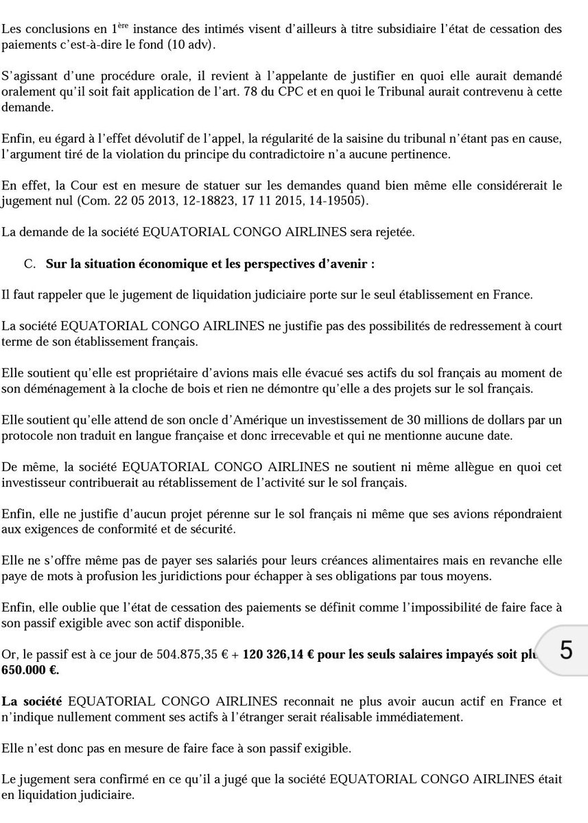BYC125's tweet photo. Congo-Brazzaville,  #Ecair :  Liquidation judiciaire de Ecair Paris confirmée en appel . @SassouCG @ChristelSassou @Hilley_Kamara @valentin_oko @congosouverain @ThMoungalla @Maintenezlecap @BoryceMiatoloka @ADIAC_LDB @TeleCongo @OndeleAndre @jeune_afrique @LTAfrique @brazzanews https://t.co/Vyx7nCqhh5