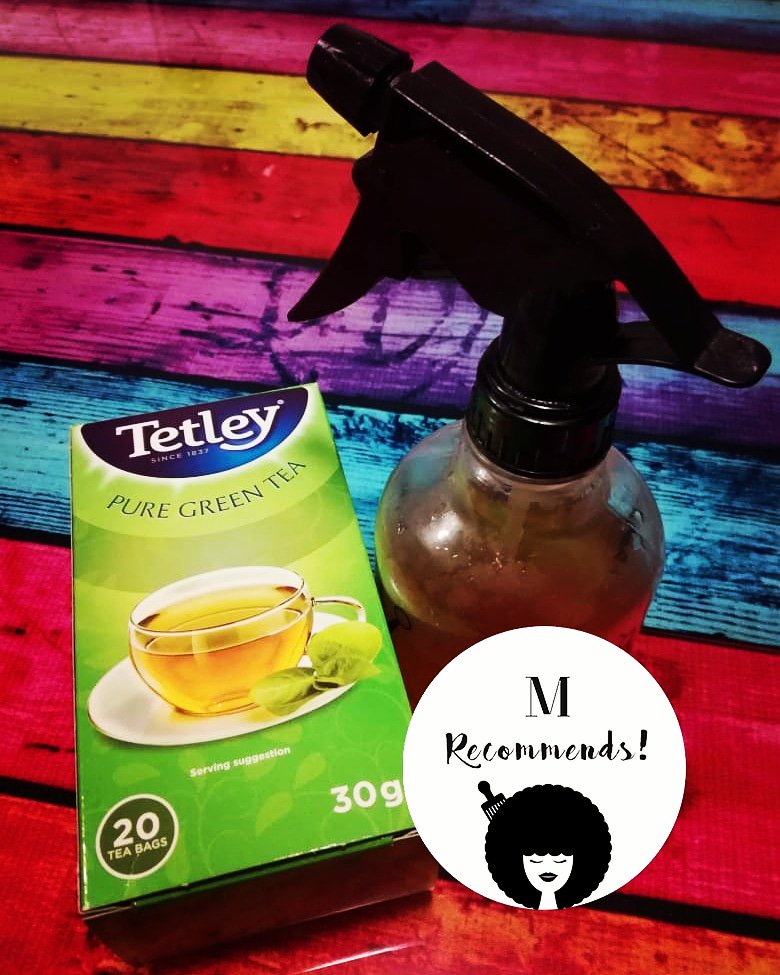 ii_muse's tweet photo. Next time you do the LOC/LBC method to moisturize your hair, use green tea. Green tea promotes hair growth, prevents split ends. It also helps seal in moisture and add shine to hair. Make sure that your tea is warm, that helps low porosity hair absorb and retain moisture more. https://t.co/axqfd6hFRZ