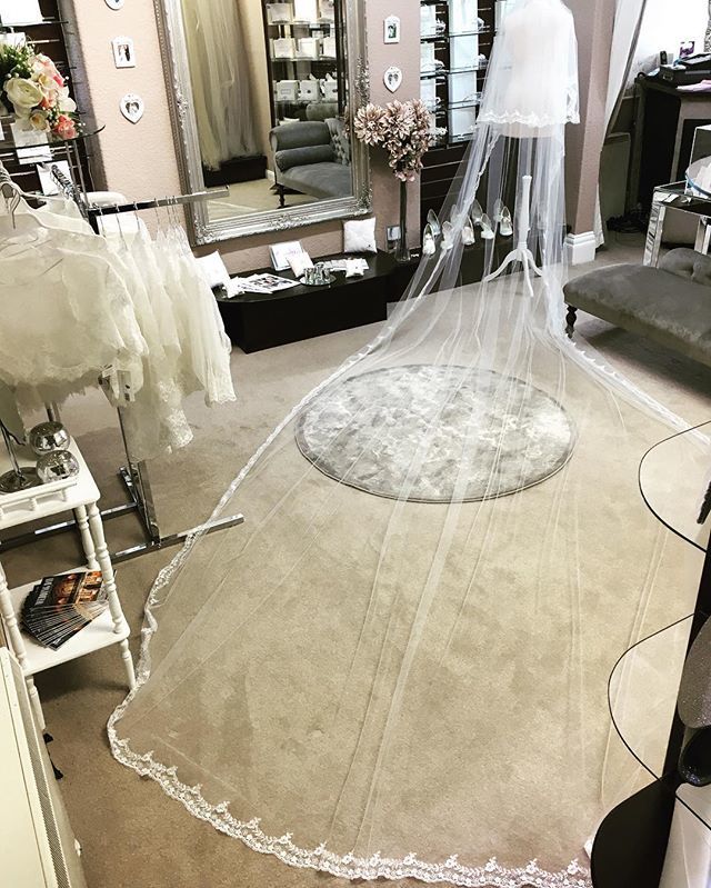 WeddingVeilShop's tweet photo. “Shoulda bought a bigger shop!” The first of many, I’m sure, #MeghanMarkle inspired 5 metre long veils. It’s huge! #theweddingveilshop #weddingveil #meghanmarkleinspired #meghanmarkleveil #longveil #laceveil #bridalveil https://t.co/IScwT7JhEa https://t.co/8vUhTs9EaM
