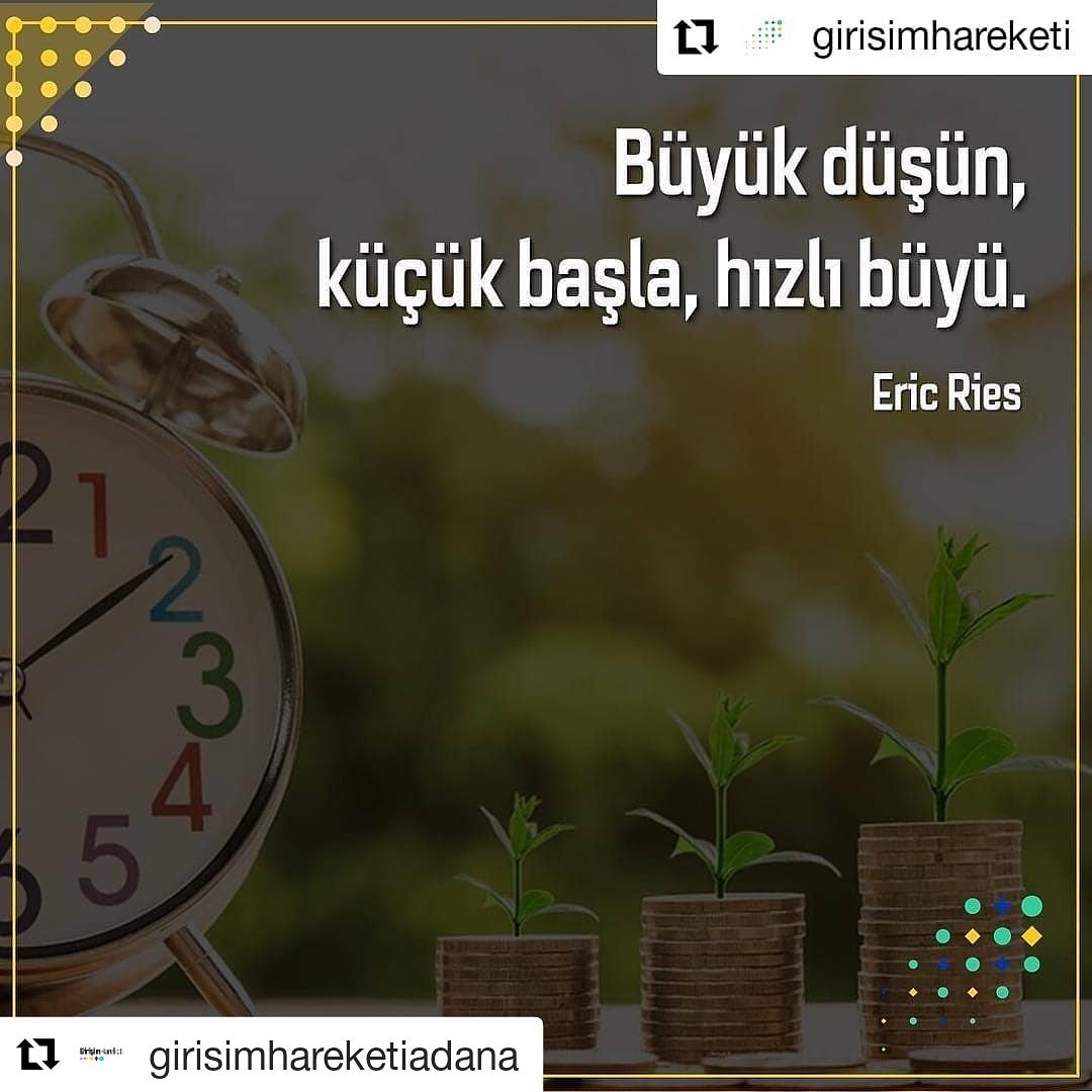 Büyük düşün, küçük başla, hızlı büyü. #ÖğrenPaylaşGeliş #girişim #öğren #paylaş #geliş #liderlik #motivasyon #işdünyası #mentor #yatırım #angelinvestor #crowdfunding #entrepreneur #startup #başarı #kişiselgelişim #eğitim #seminer #sohbet #atölye #zirve #GirişimHareketiadana