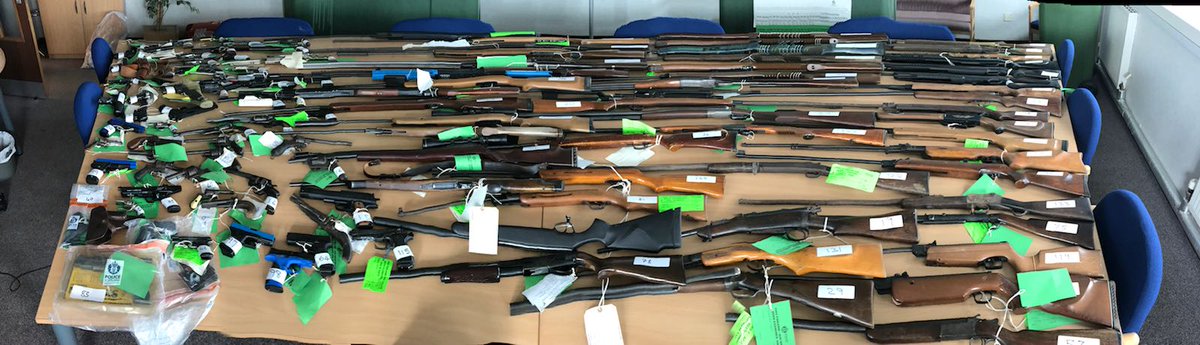 PSOS_Ayrshire's tweet image. Our recent #gunsurrender campaign resulted in

70 Firearms
68 Air Weapons 
17 lots of ammunition

surrendered by the public at offices across Ayrshire Division. Thank you from Ayrshire Division to all who participated in our #gunsurrender campaign