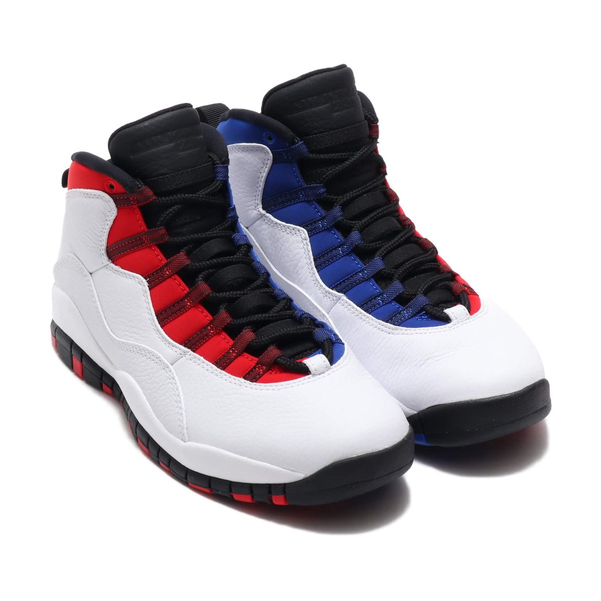 red and blue jordans 10