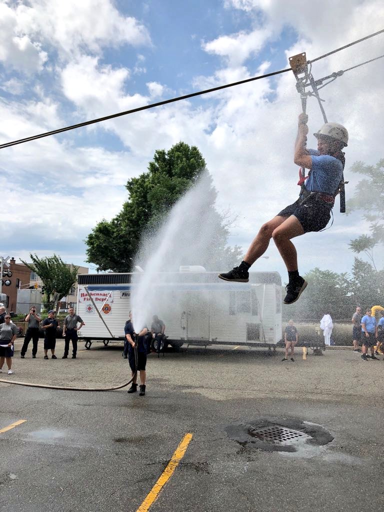 BCPONJ's tweet photo. What's #BergenCounty #YouthAcademy #YA2018 been up to?
✔️ Class picture.
✔️ K-9 demo.
✔️ Running, PT, exercise.
✔️ Cool down under firehose.
✔️ Zip lining with HFD.
(Thanks @HackensackFDNJ for the #teambuilding & fun!)
What will today bring #BCPONJ, @BergenCountySo? https://t.co/adkhteAyzS