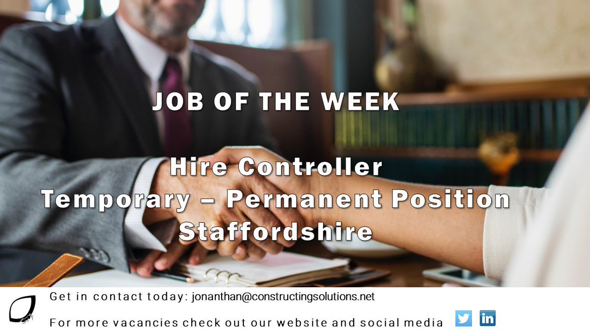 CormacCo's tweet image. New job Opportunity as a hire controller! #recruiting #constructionjobs #hirecontroller #vacanacy #staffordshire #ukconstruction #joboftheweek