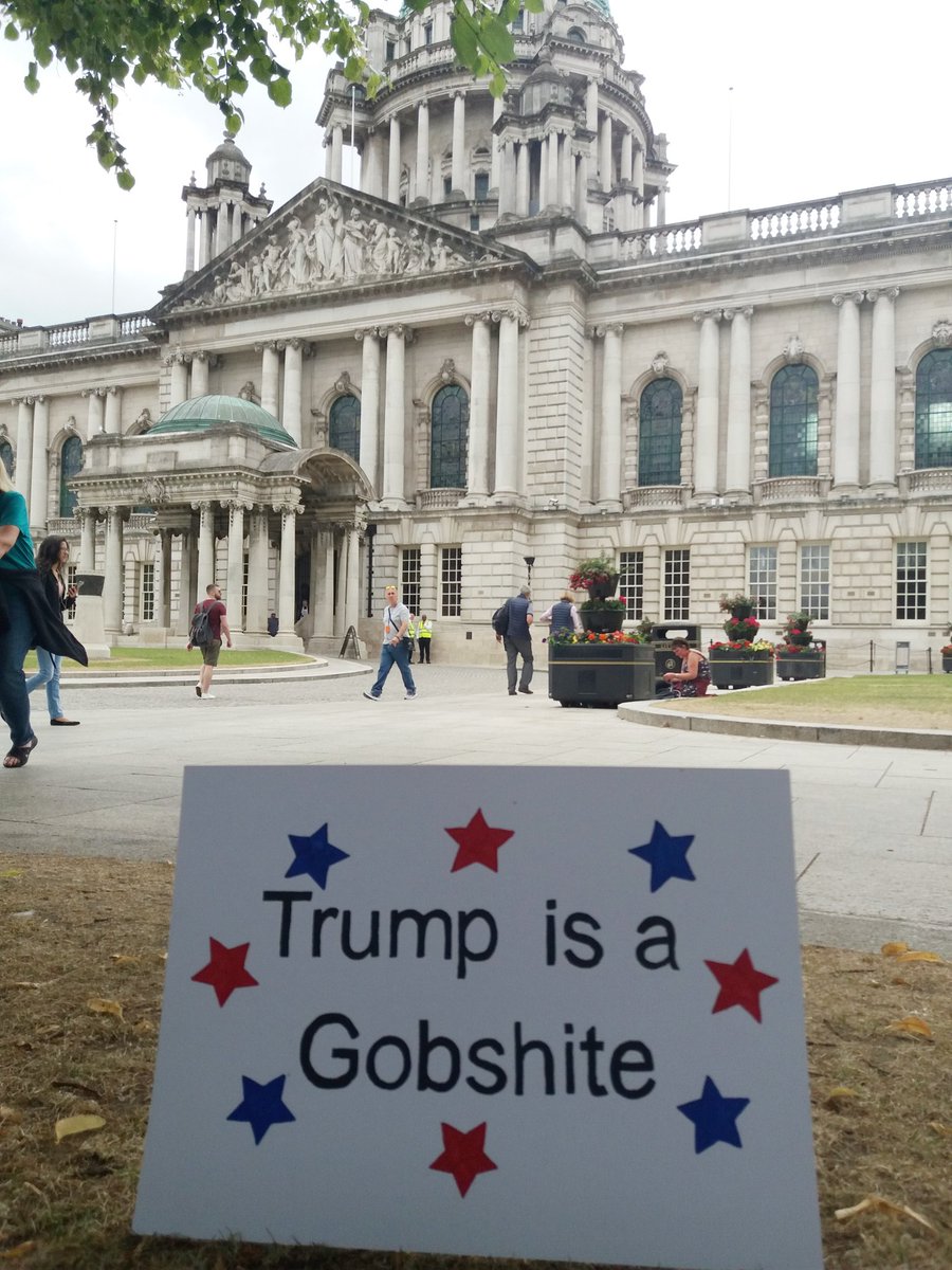Bessy_Bumblebee's tweet image. What happens when a grumpy wee Northern Irish Woman goes to #protesttrump! #TrumpUKVisit