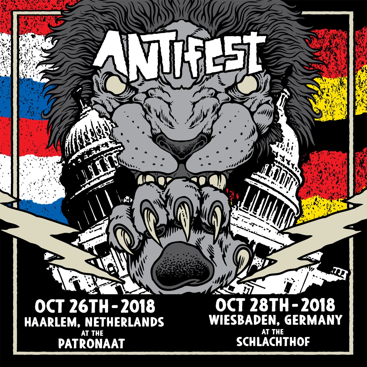 .<a href="/ANTIfest2018/">ANTIfest</a>!!! w/ <a href="/anti_flag/">VES</a>, <a href="/LessThanJake/">Less Than Jake</a>, <a href="/ReelBigFish/">Reel Big Fish</a>, <a href="/silverstein/">Silverstein</a>, <a href="/cancerbats/">Cancer Bats</a>, <a href="/worriersmusic/">WORRIERS✨Lauren D</a> and more! 
26-OCT Haarlem, Netherlands patronaat.nl/26-10-2018/ant…
28-OCT Wiesbaden, Germany - tickets on sale Friday, July 20th.