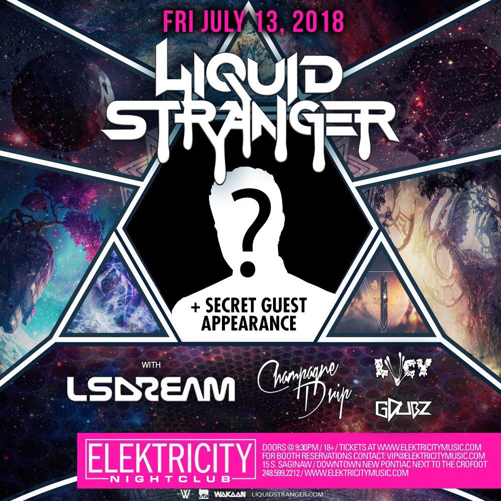 SoundFXPresents's tweet photo. Hmmmmm.....?
Who do you think @LiquidStranger could be bringing out as the special guest for tonight’s show at @ElektricityMI ?!
#soundfxpresents x #death2reggies https://t.co/4BRqg2rWEm