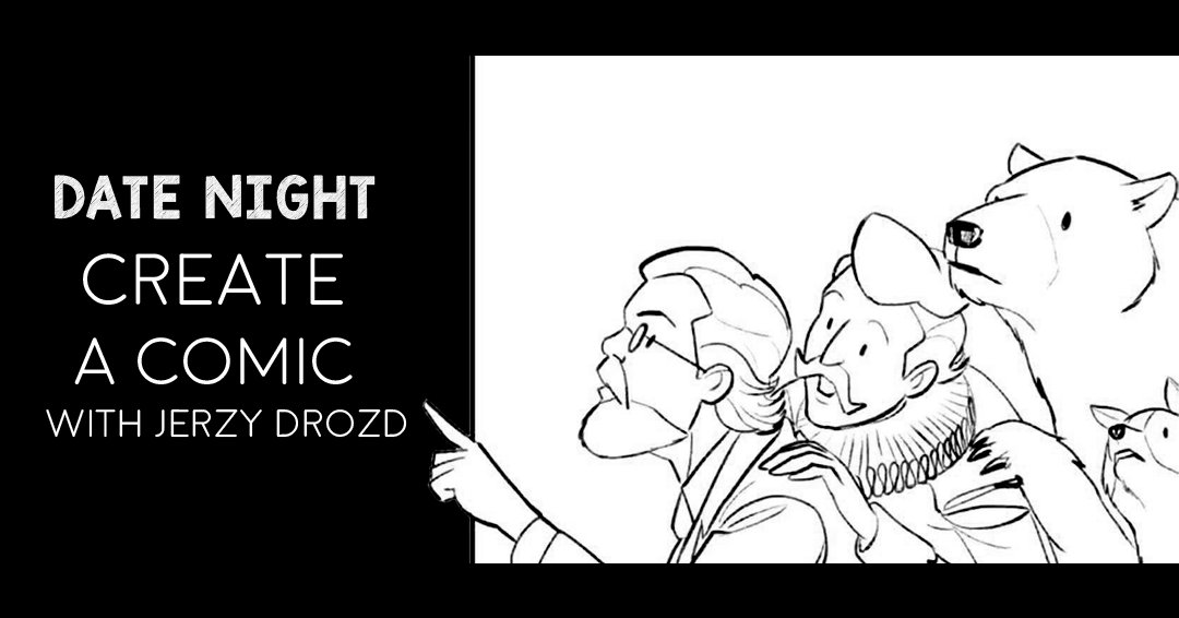 Get creative for your next #datenight! Create a #comic with artist <a href="/Jerzy/">JERSEY最高の瞬間</a> Drozd. Register here: goo.gl/NrruYh

WHEN: Friday, August 3, from 6:30 to 8:30pm