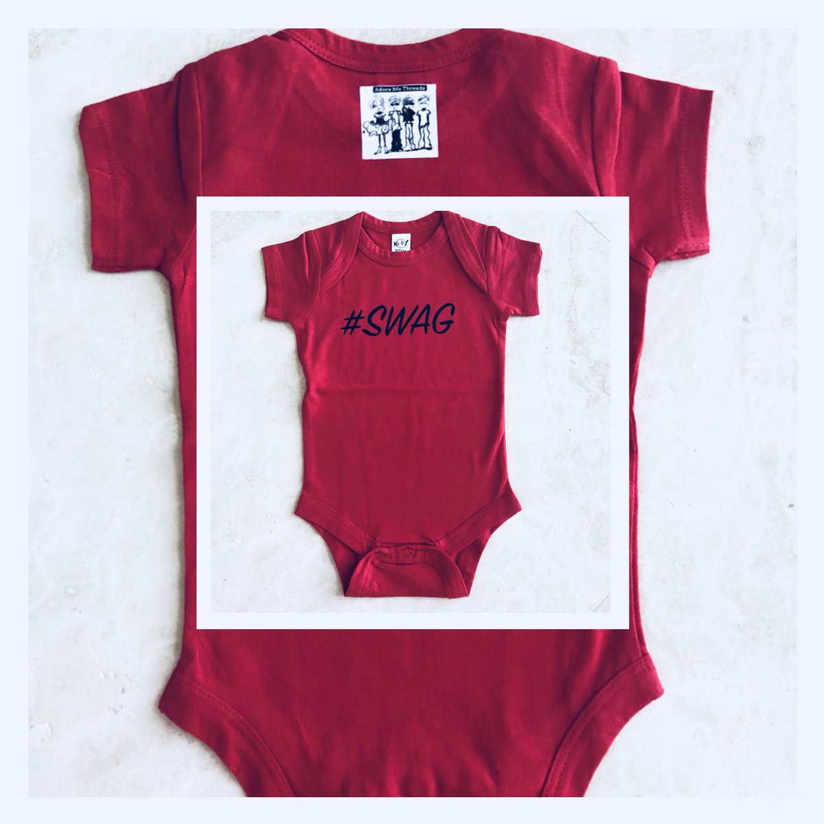 All about the #babyswag onesie! 
.
#babyonesie #babyswag #redonesie #cutebaby #babystyle #trendybaby #coolbaby #babyshowergifts #babyshower #babygifts #logoonback #3snaponesies #coolkids #kidsclothes #babyclothes #swag #kidshop #bigkids #littlekids #toddlers #babies #babylife