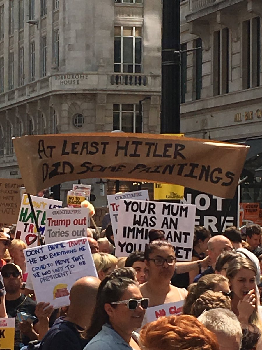 MichaelSturrock's tweet photo. Wonderful signage at #TrumpProtests. 
#TrumpVisit #TrumpBaby https://t.co/W95nY4ECeV