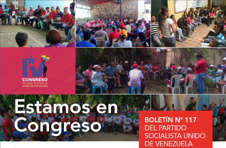 PartidoPSUV's tweet photo. ¡ESTAMOS EN CONGRESO! 🇻🇪❤ Descarga, lee y comparte la edición N° 117 de nuestro #BoletínInformativo AQUÍ https://t.co/eEasrGZRbd #IVCongresoDelPSUV @NicolasMaduro @dcabellor @EduardoPinateS https://t.co/50fKtFuawx