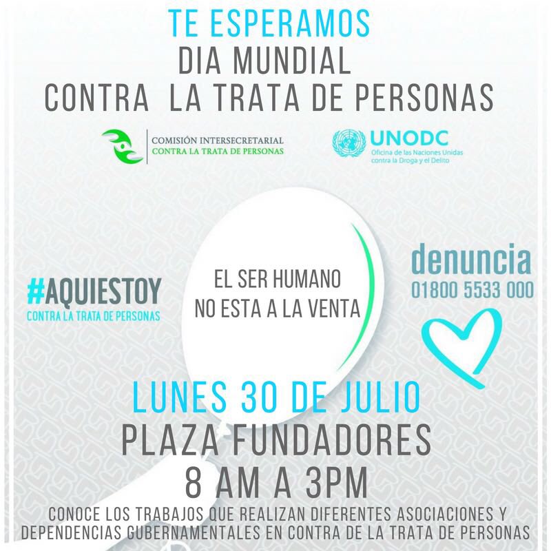 rosiorozco's tweet photo. Si vives en Guadalajara asiste y apoya el 30 de Julio la campaña de @UNODC_MX y @FinEsclavitud #AquíEstoy 
RECOMIENDA POR FAVOR
https://t.co/Gc3pHMXSTN https://t.co/ZidaSPJri2