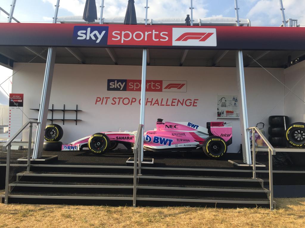 Hello @fosgoodwood! Our Pink Panther is on the @SkySportsF1 stage all weekend - come and try your hand at a pit stop!