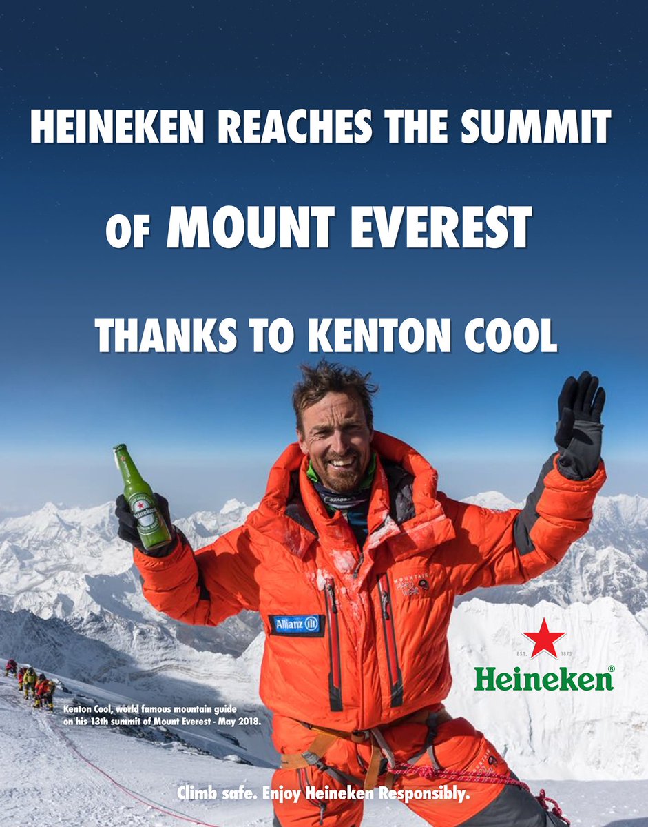 Heineken_US's tweet photo. The best way to celebrate breaking your record. Cheers! π» βοΈ #heineken #mounteverest #everesttrek #BrandedCities @KentonCool @BrandedCities https://t.co/NKLWEDnPO7