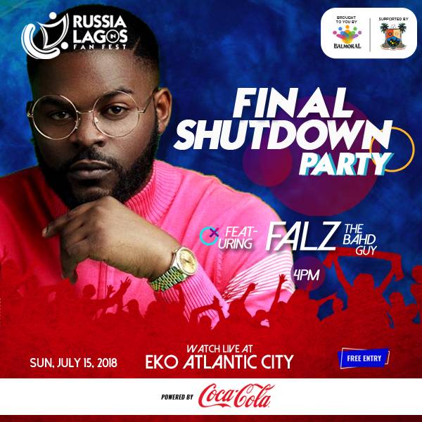 lusurgy's tweet photo. Don't miss the bestest party of the year!
It's the Final Shutdown Party featuring @falzthebahdguy
Going down Live at Eko Atlantic City this Sunday, Come one - Come all.
#CokePredictandWin #NaijaIssaGoal https://t.co/VnkDuzeJOR