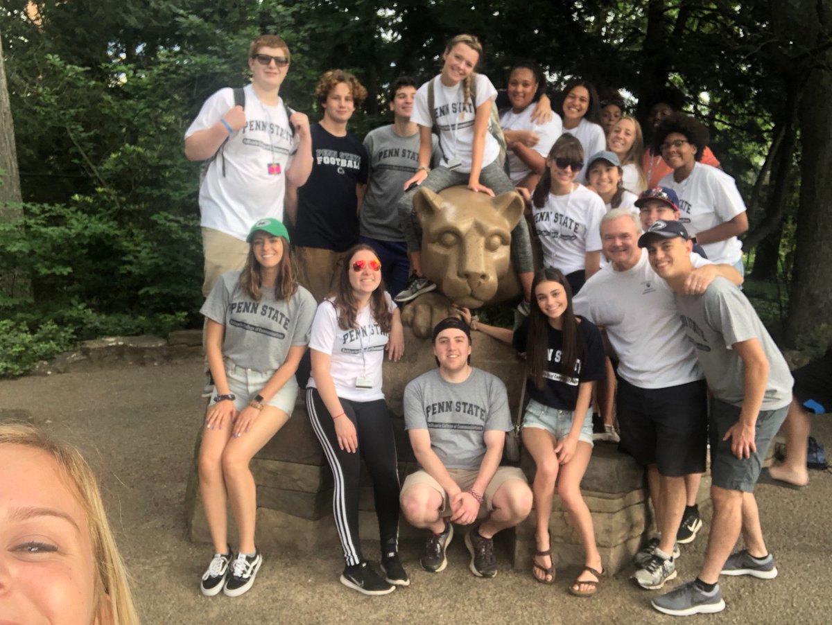 PSUCommCamp's tweet photo. Good morning from the Lion Shrine! Can’t believe @PSUBellisario Broadcast Camp is almost over! https://t.co/eXKzzFcmqH