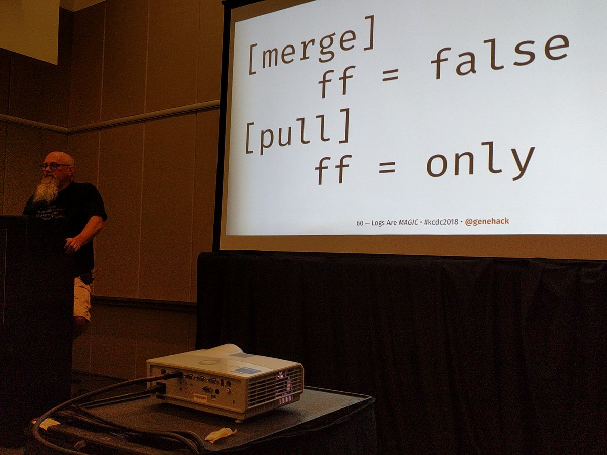 scott_heider's tweet image. #kcdc2018 @genehack shares his opinions about git using the largest font size EVAR