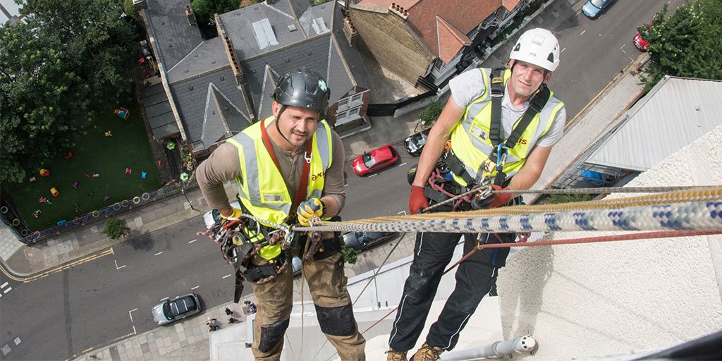 AxisEuropePlc's tweet photo. Going to great lengths (and heights) for our clients. Outlet repairs at three @MyHydeHome tower blocks in south west London. 
#axisprojects #homes @AxisRLO https://t.co/FvKaCAi2ja